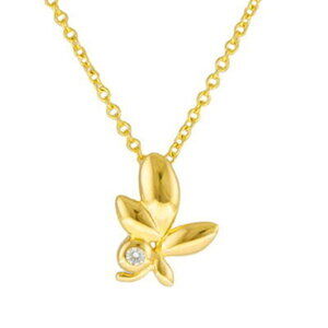 Tiffany Olive Green Leaf Necklace Gold Diamonds Co Plant